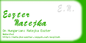 eszter matejka business card